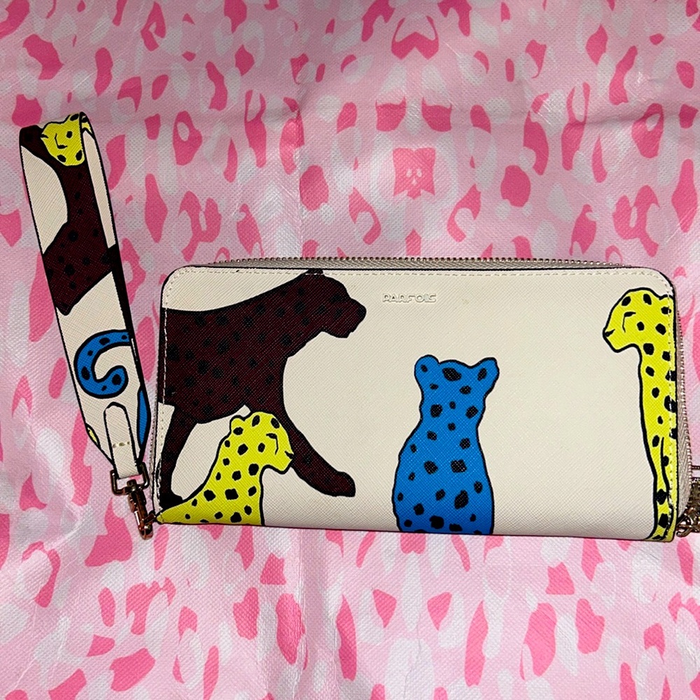Colorful leopard clutch wallet